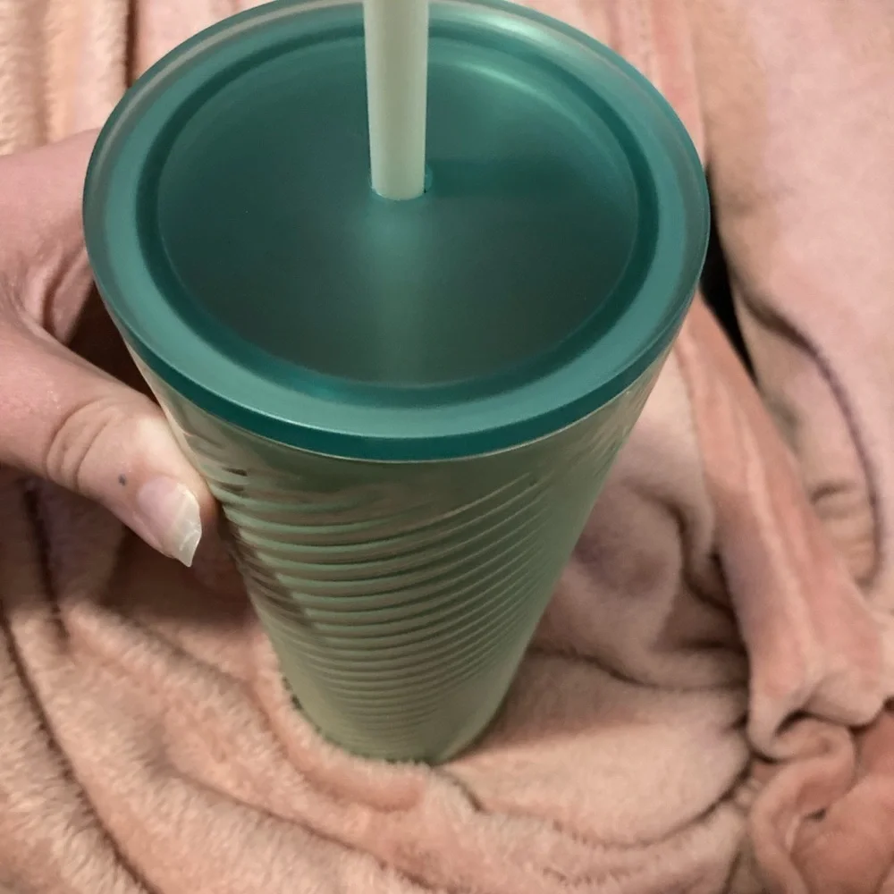 Teal metal Starbucks tumbler - Picture 5 of 7